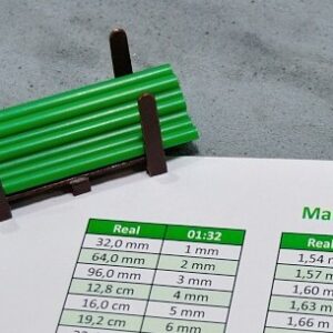 Maßstabtabelle 1:32 – Umrechnung in Zentimeter (PDF-Download) Ideal für Siku Control 32 Bauernhof selber bauen. Auch für Playmobil oder Carrera geeignet